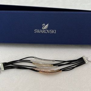 Swarovski tri color bracelet gold silver rose gold